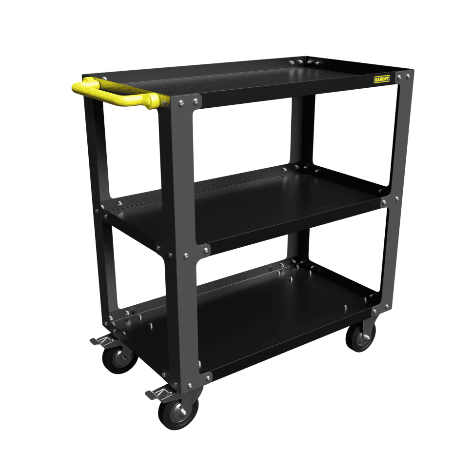 gt3.grey Инструментальная тележка GAROPT, три полки, cерия «No boxes», Серая