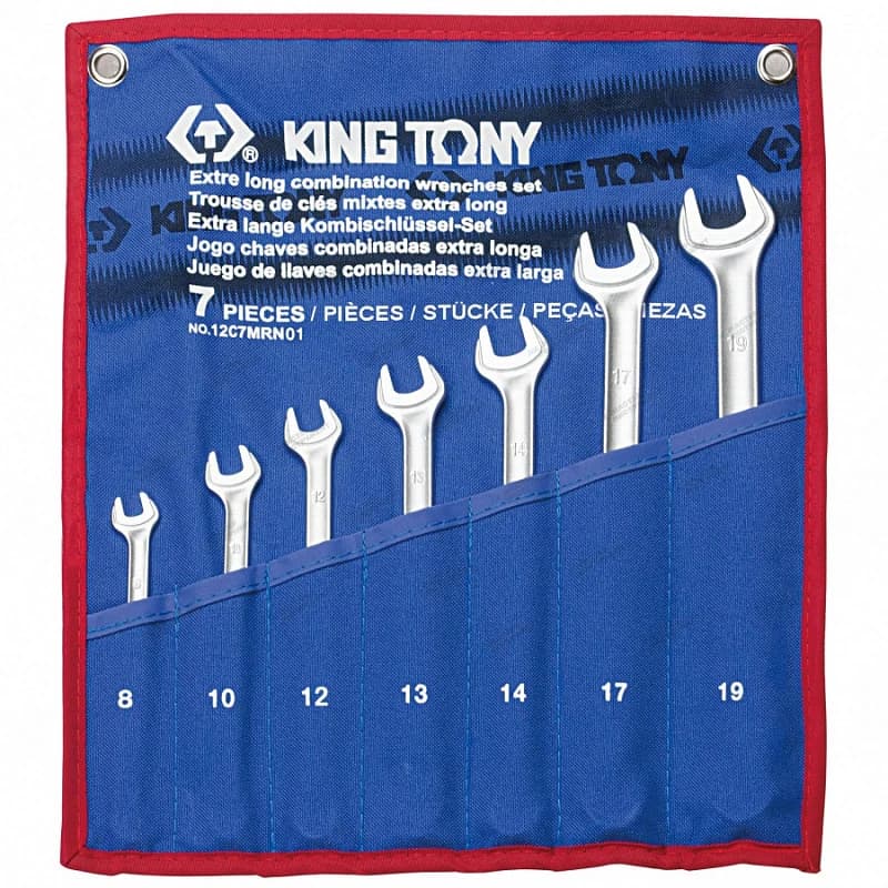Набор удлинённых комбинированных ключей King Tony 12C7MRN01 в чехле