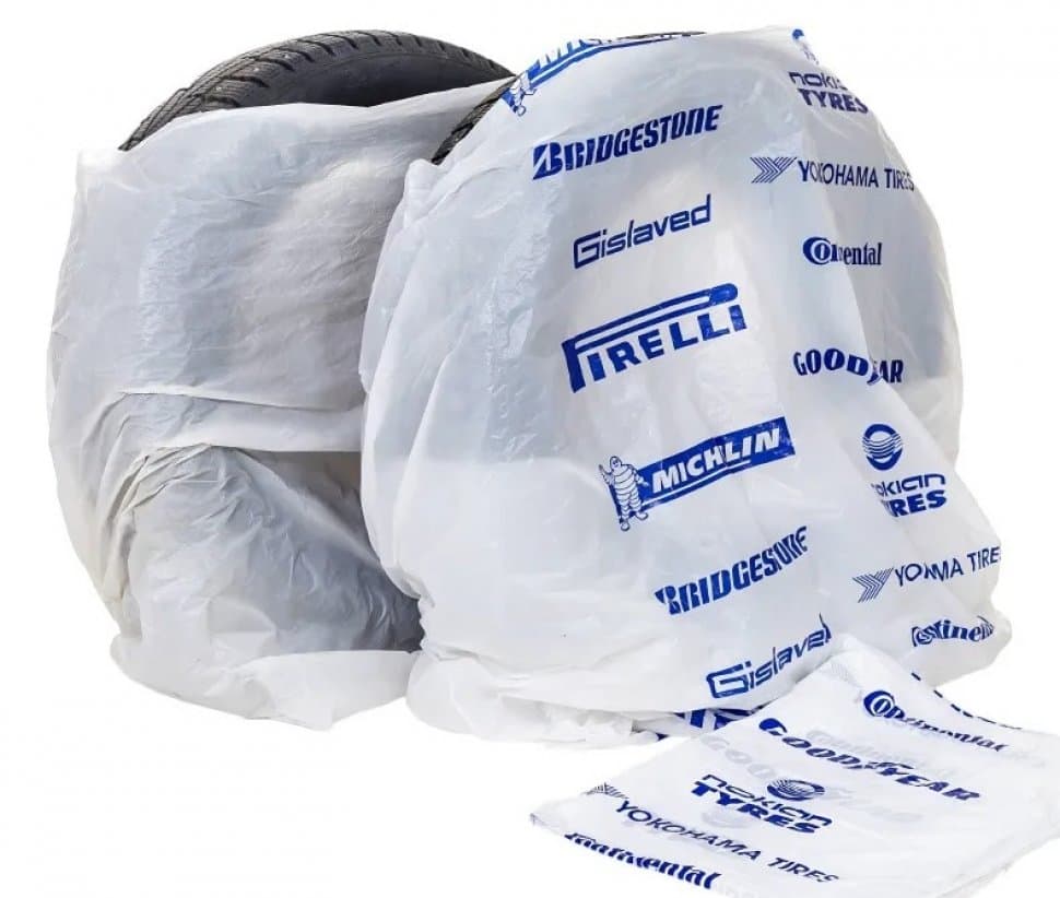 Упаковка полиэтиленовых пакетов для колес GAROPT 100 штук