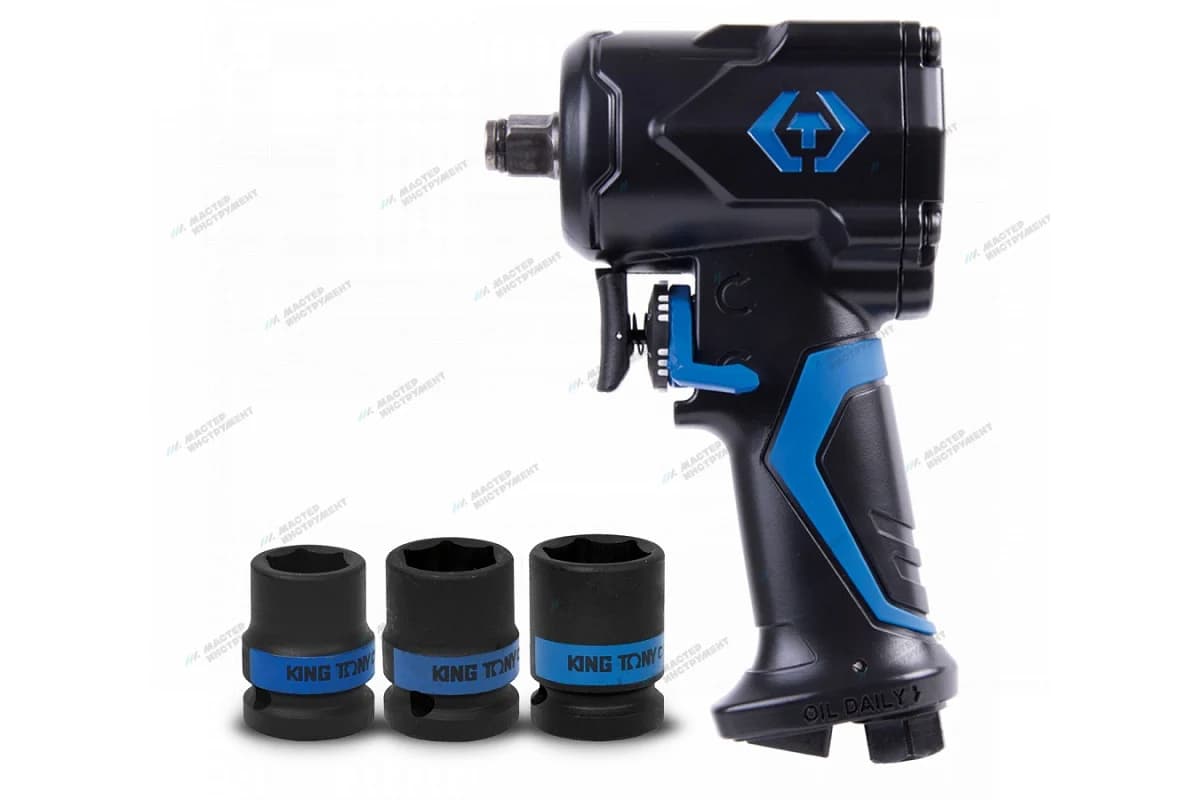 Гайковерт пневматический ударный 1/2″», 678 Нм, в комплекте 3 торцевые головки
