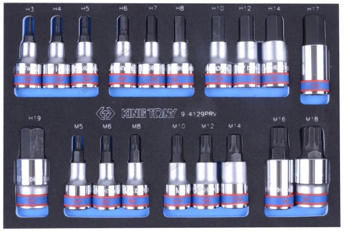 Набор ударных насадок King Tony 9-4129PRV в EVA кейсе