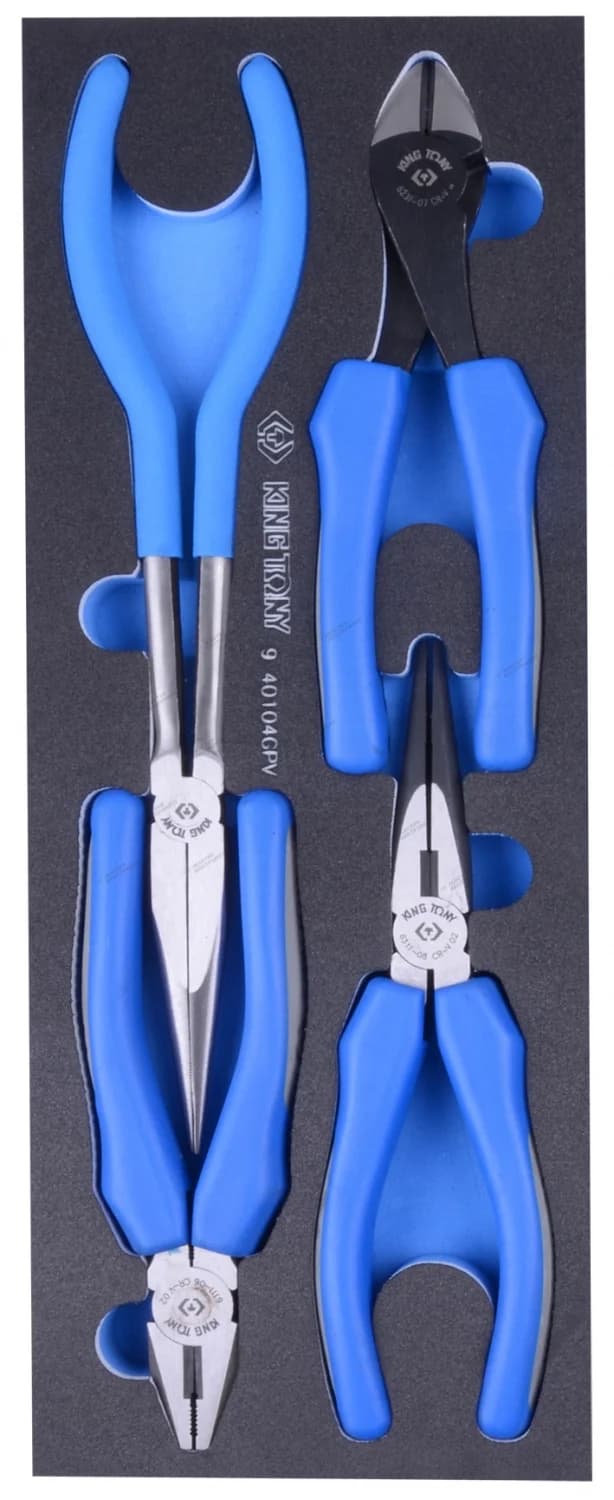 Набор профессиональных плоскогубцев King Tony 9-40104GPV в синем EVA-ложементе