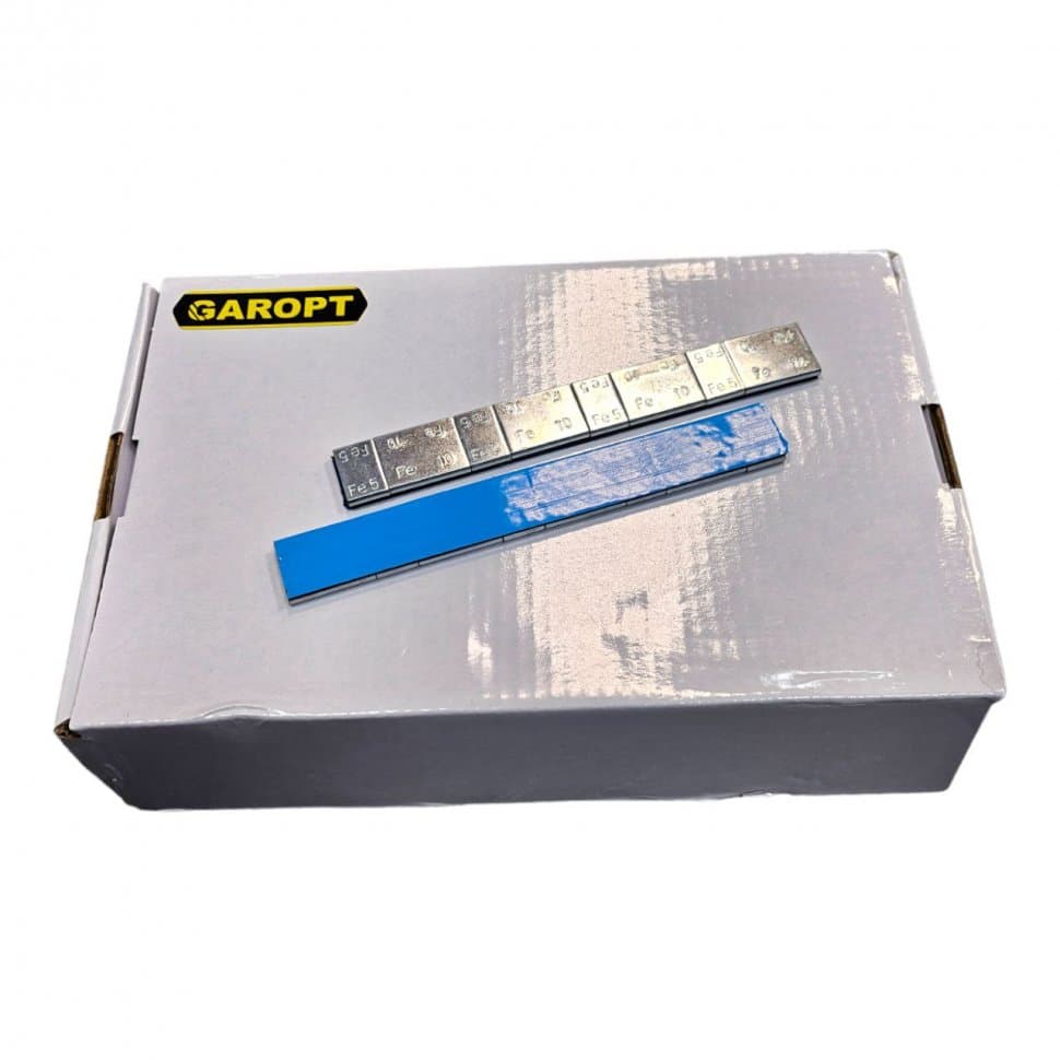 Упаковка самоклеящихся стальных балансировочных грузиков 60 грамм на синей ленте