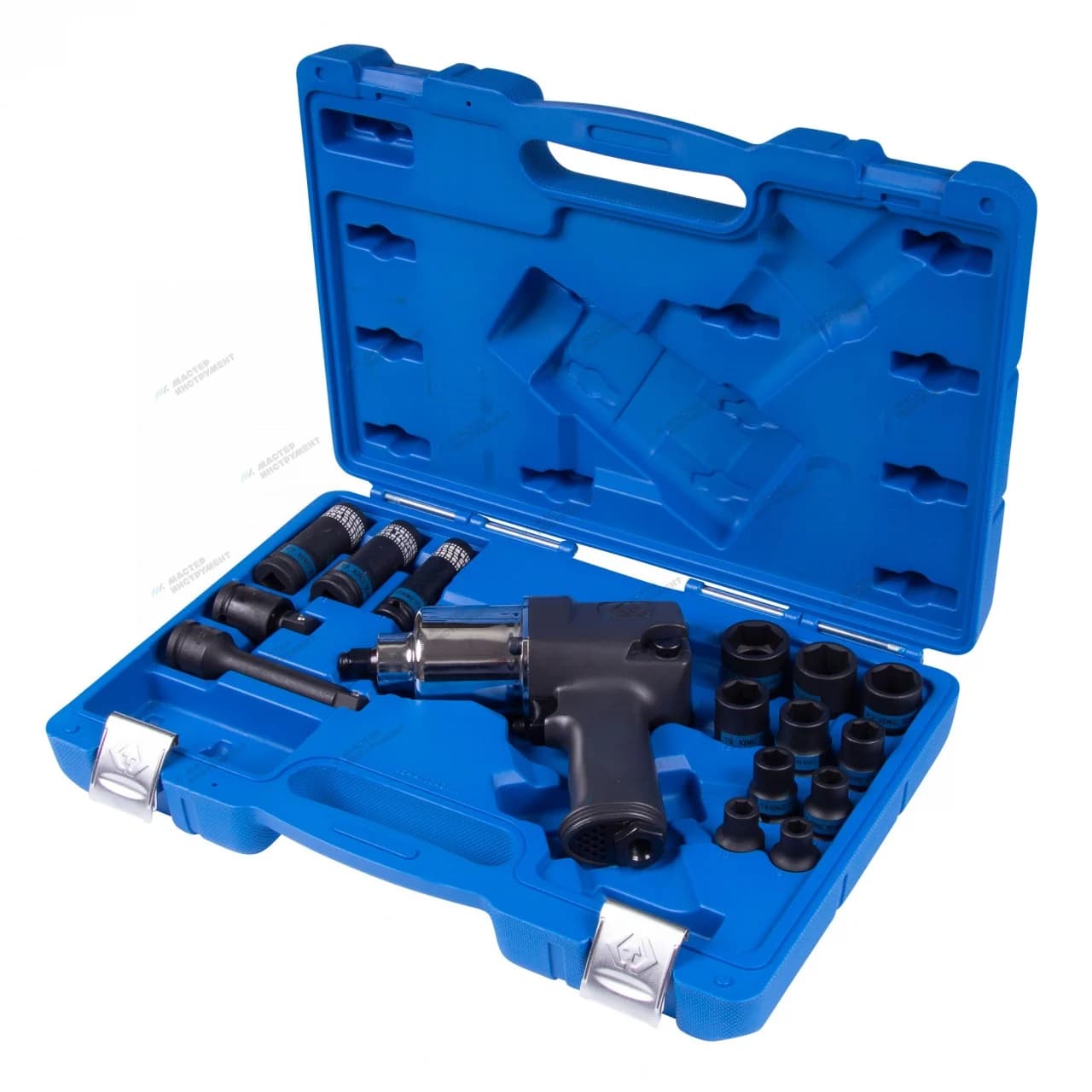Гайковерт пневматический ударный 1/2″», 881 Нм, с комплектом головок, 17 предметов
