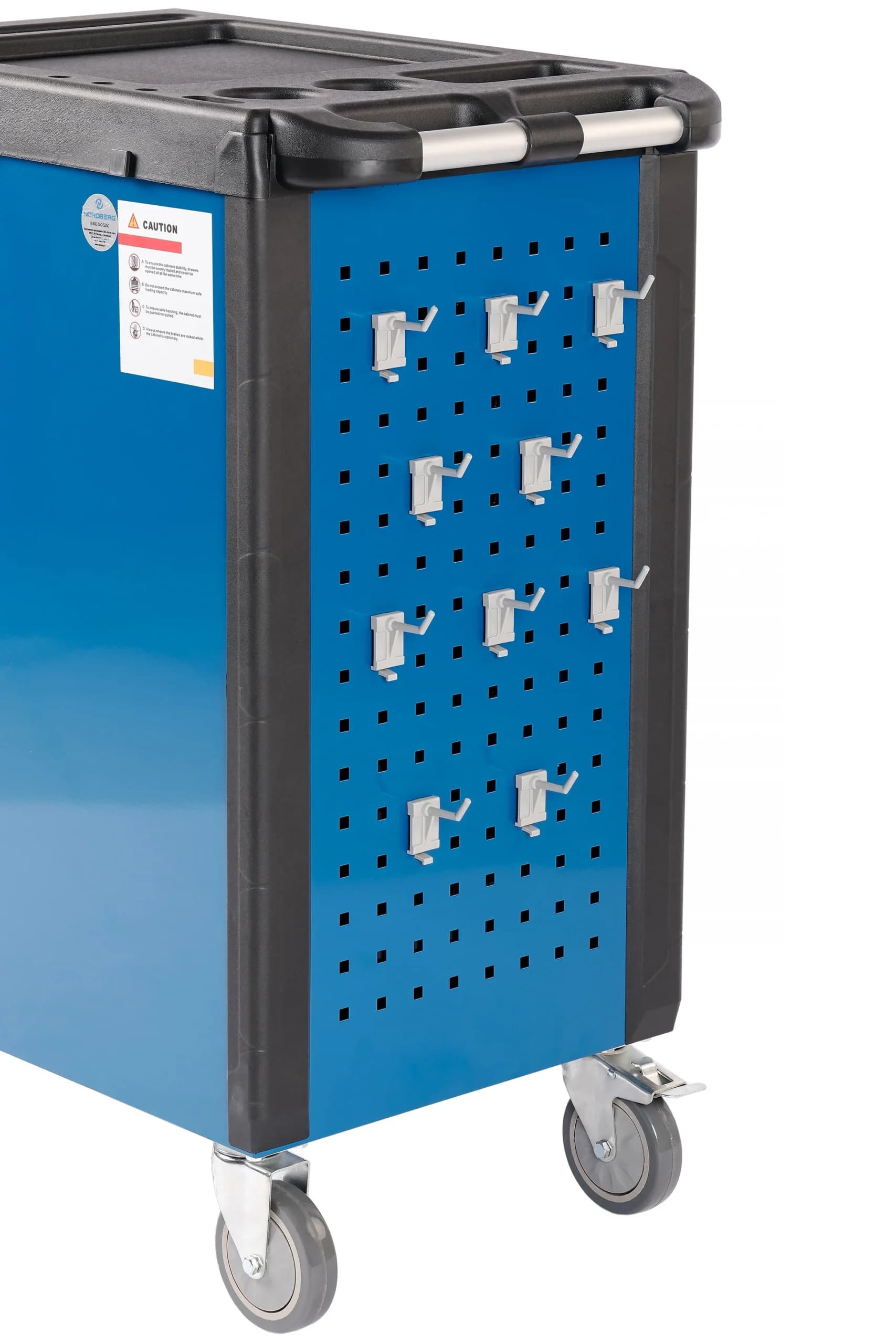 Тележка NORDBERG T6N — 6 ящиков нагрузка 350 кг замок в каждом ящике синяя 800×470×980 мм