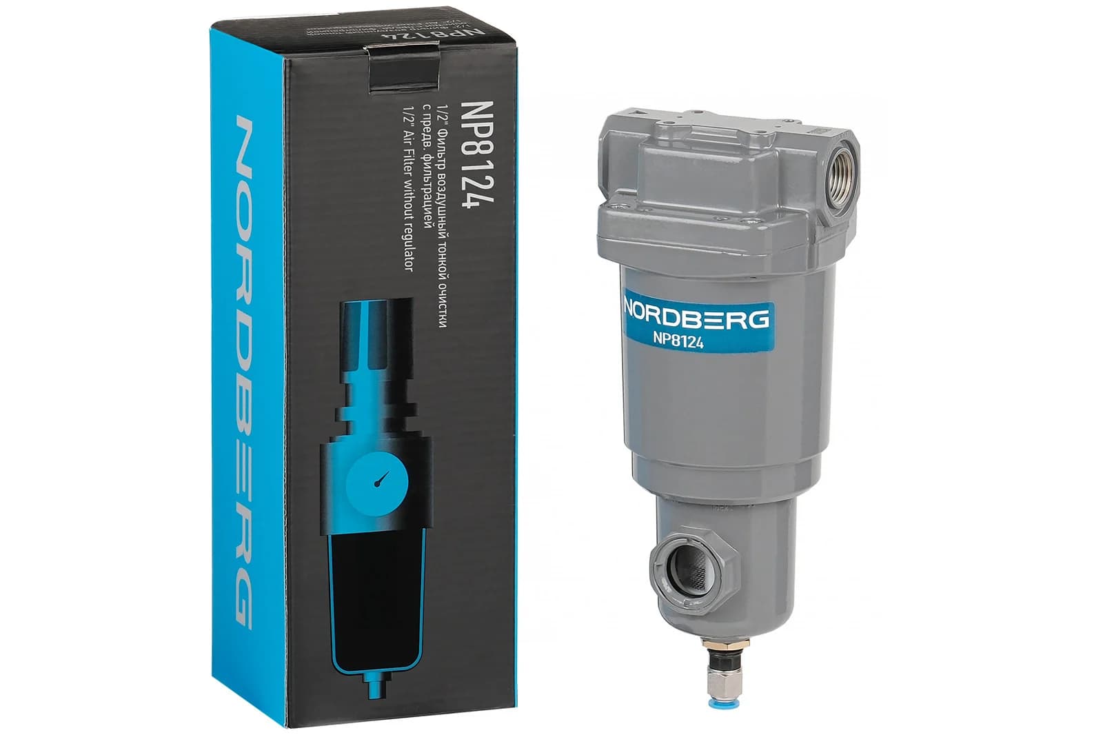 Фильтр воздушный тонкой очистки NORDBERG NP8124 — 0,3+0,01 мкм, 1/2″, 15 бар