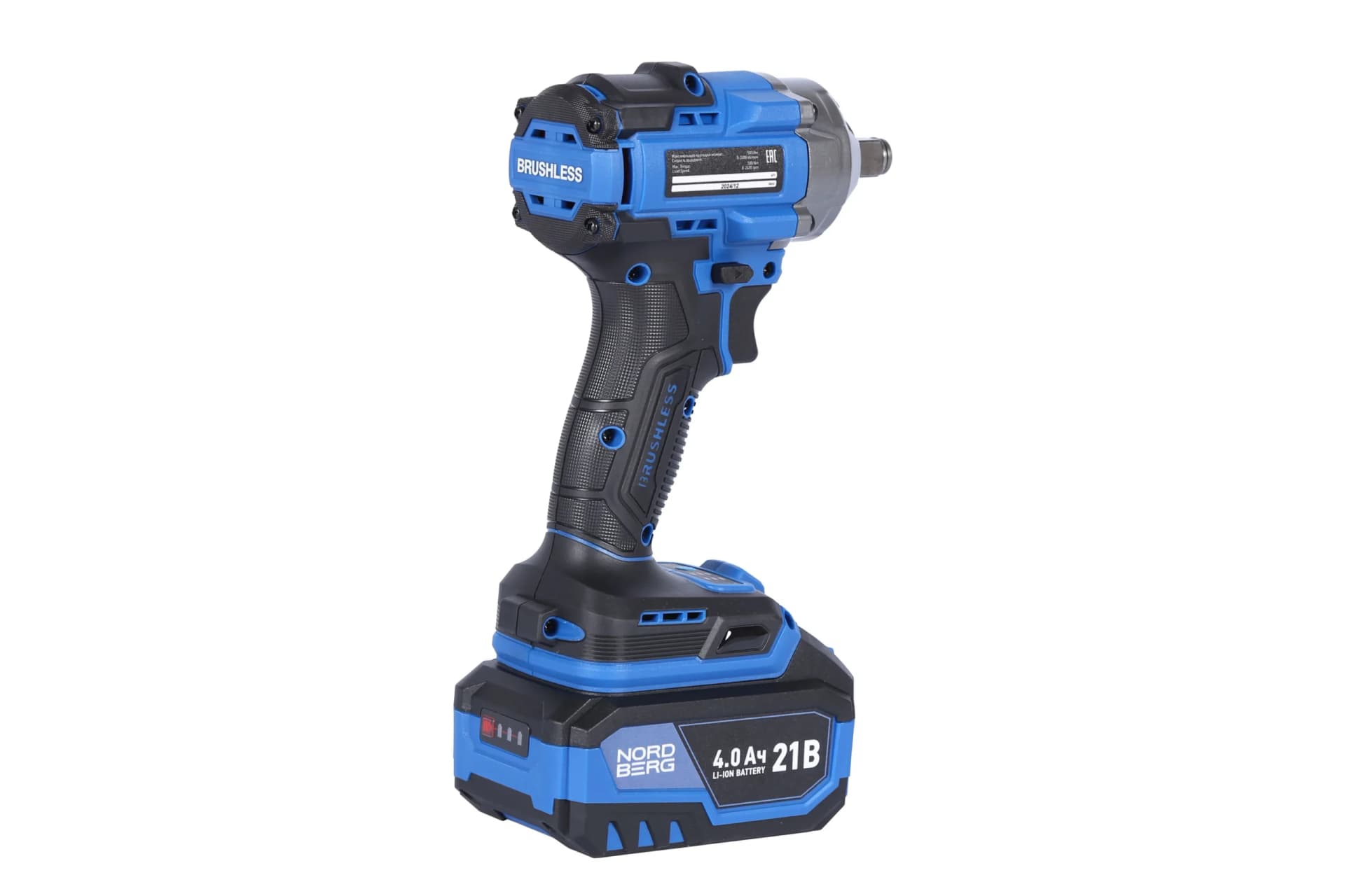 Гайковерт аккумуляторный NORDBERG NE802K — 1/2″, 500 Нм, 21 В