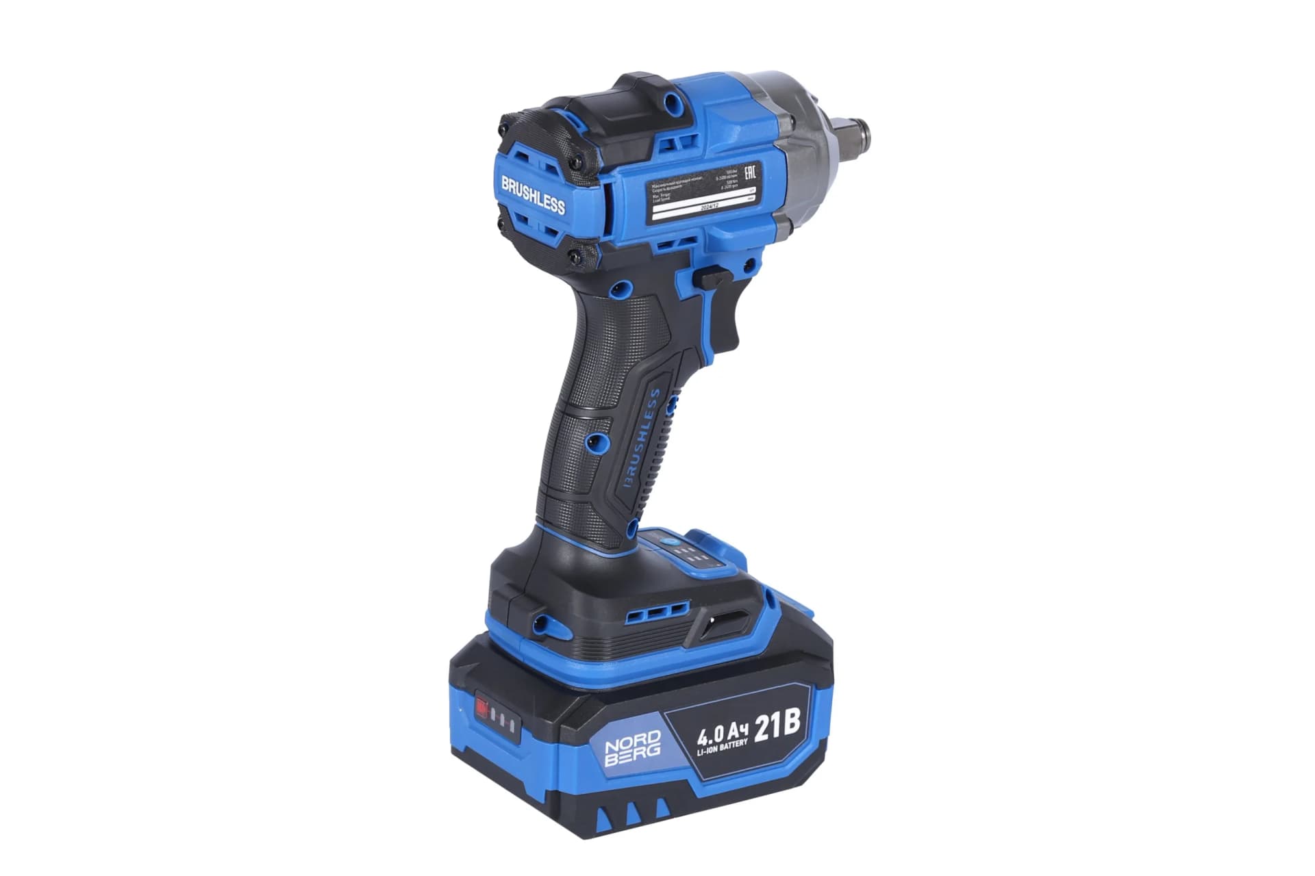 Гайковерт аккумуляторный NORDBERG NE802K — 1/2″, 500 Нм, 21 В