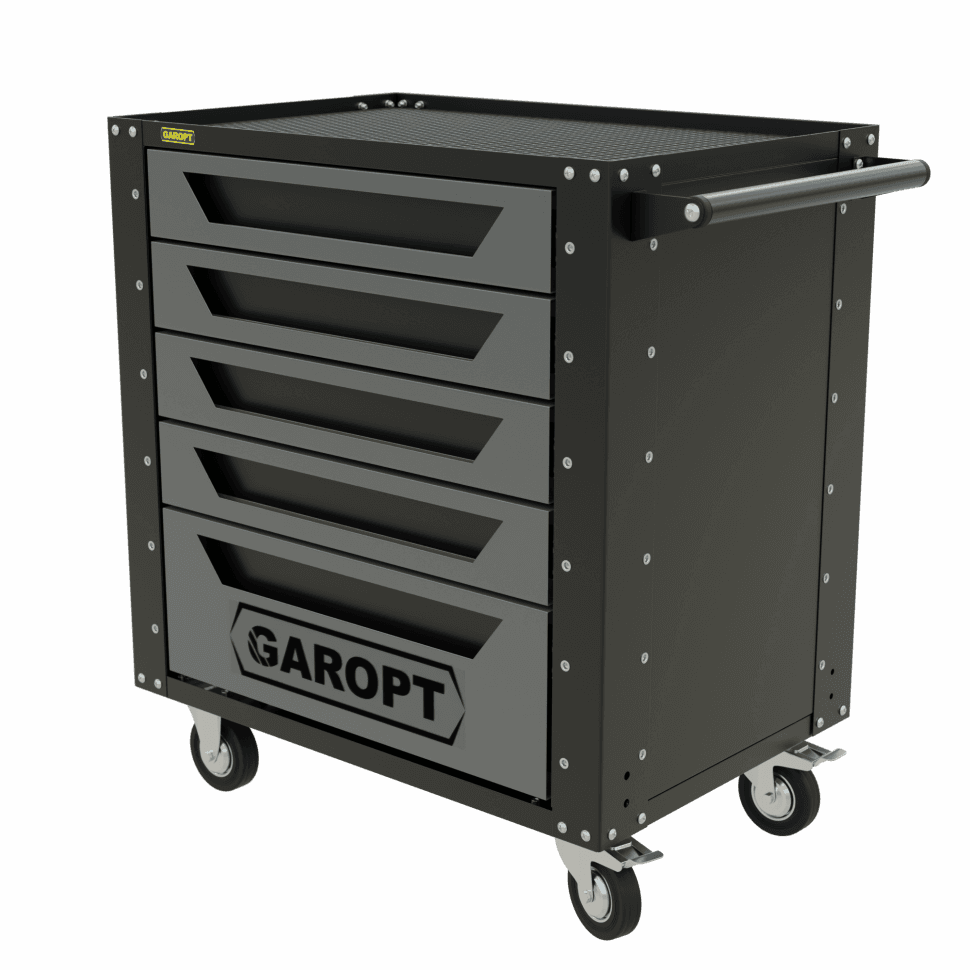 Gt5 Тележка инструментальная Garopt 5 ящиков БЕЗ ЦВЕТОВЫХ ФАСАДОВ, GAROPT Серия «Low-cost»