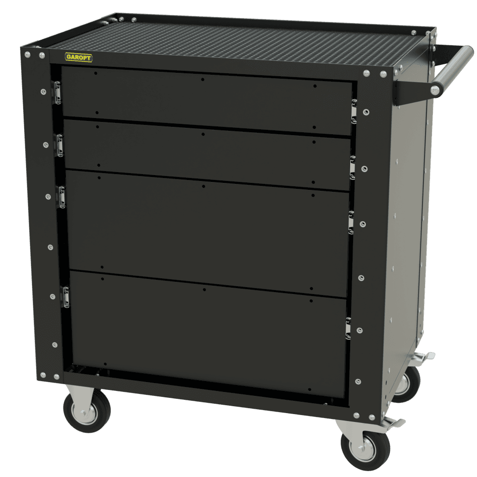 GT4 Тележка инструментальная Garopt 4 ящиков, БЕЗ ЦВЕТОВЫХ ФАСАДОВ, GAROPT Серия «Low-cost»