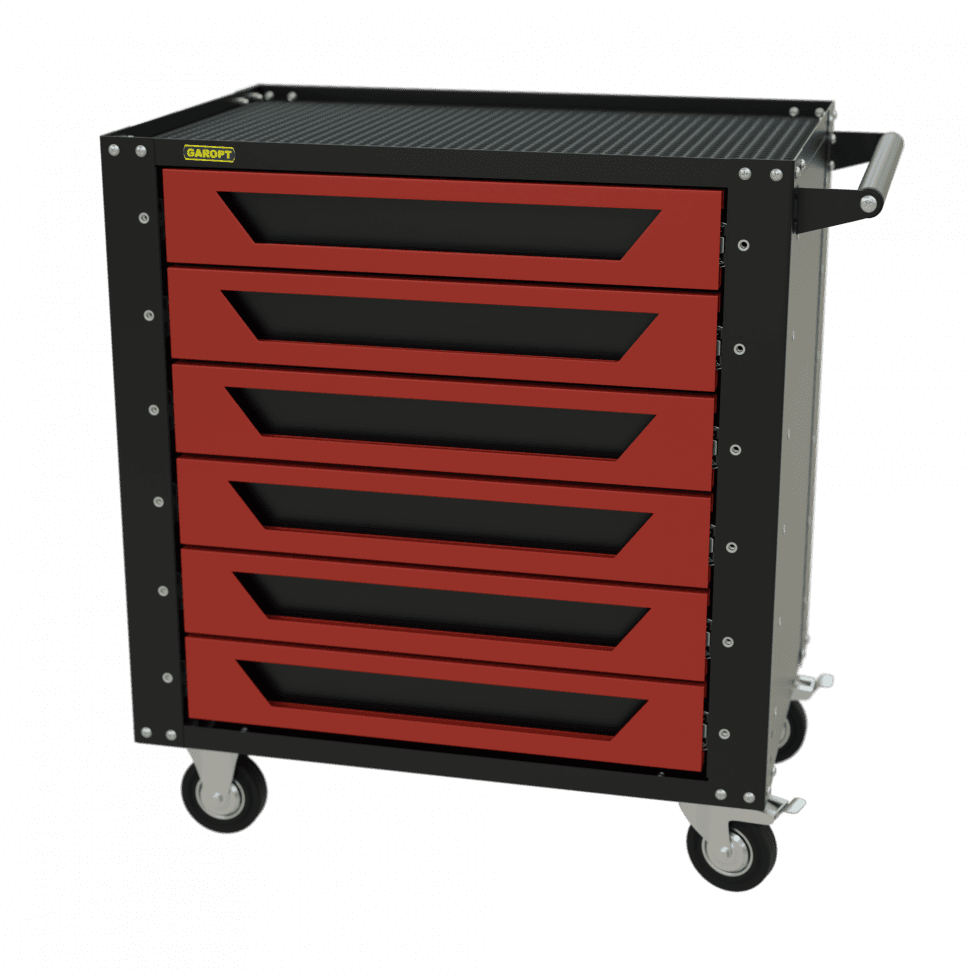 Тележка инструментальная Garopt 6 ящиков КРАСНАЯ, Серия «Low-cost»