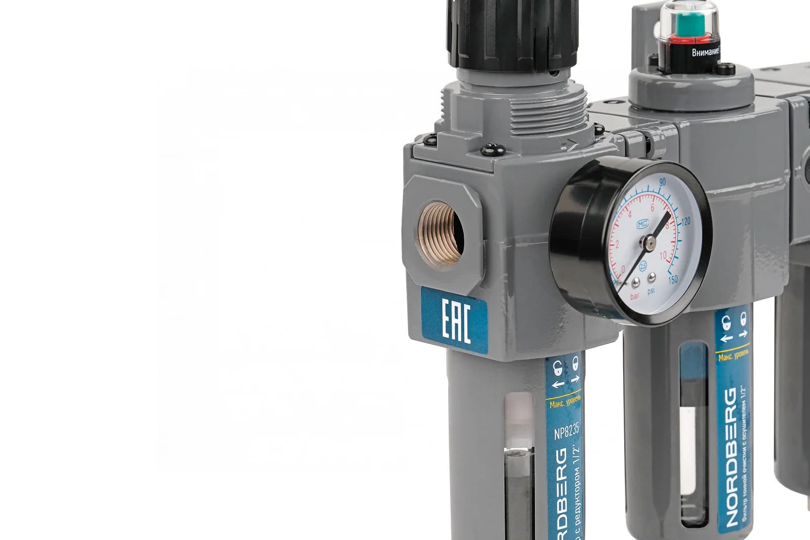 Фильтр NORDBERG NP8235 — 0,01 мкм + редуктор + осушитель, 1/2″