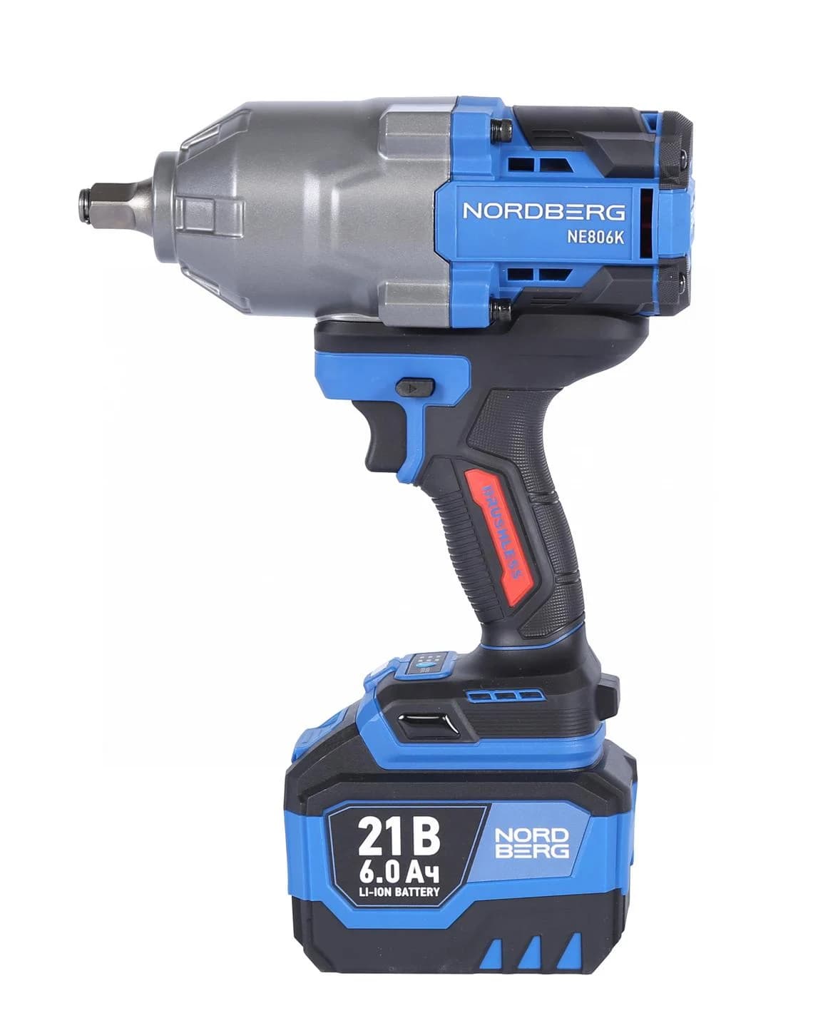 Гайковерт аккумуляторный NORDBERG NE806K — 1/2″, 1500 Нм, 6 Ач