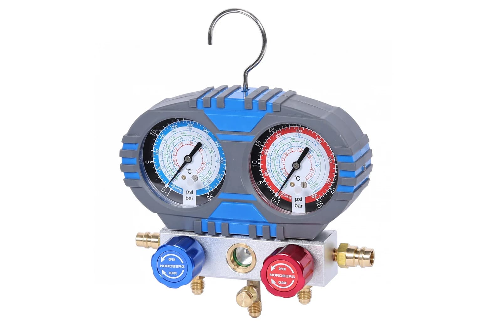 Коллектор манометрический Nordberg NFG32K — с шлангами / муфтами / R410a / кейс