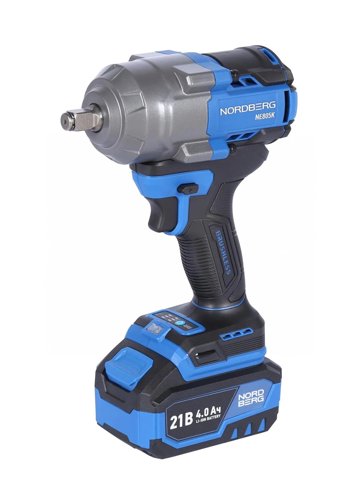 Гайковерт аккумуляторный NORDBERG NE805K — 1/2″, 1000 Нм, 21 В, 2 аккум.