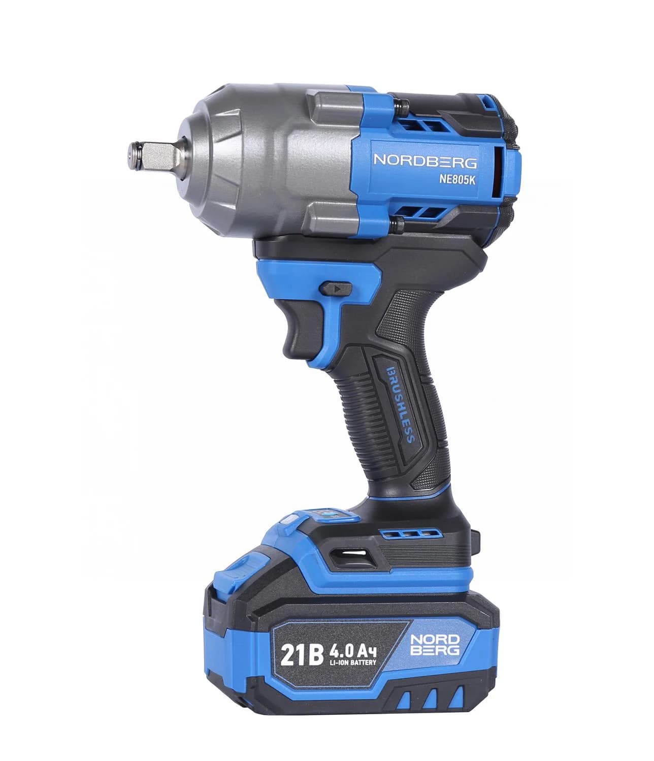 Гайковерт аккумуляторный NORDBERG NE805K — 1/2″, 1000 Нм, 21 В, 2 аккум.