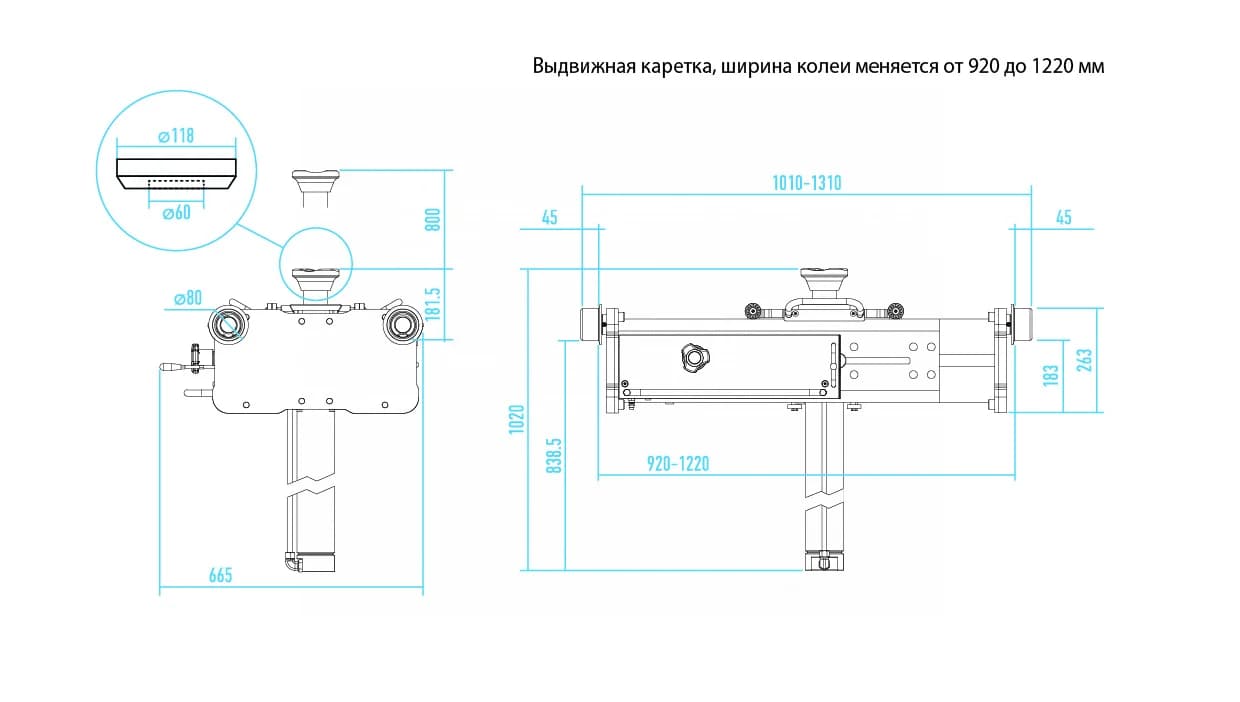 Домкрат канавный NORDBERG N501T — платформа и шток