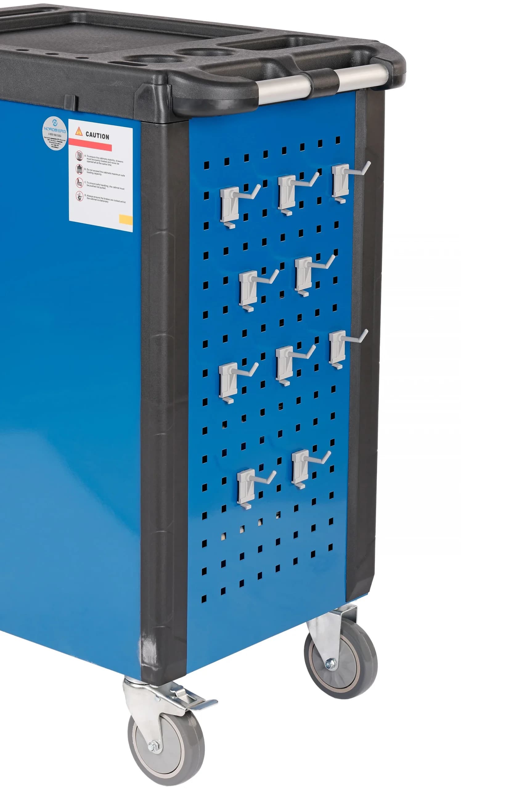 Тележка NORDBERG T7N — 7 ящиков нагрузка 350 кг замок в каждом синяя 800×470×980 мм