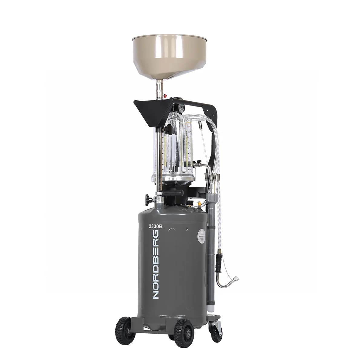 Установка для сбора масла Nordberg 2380G — пневматическая, 80 л, серая