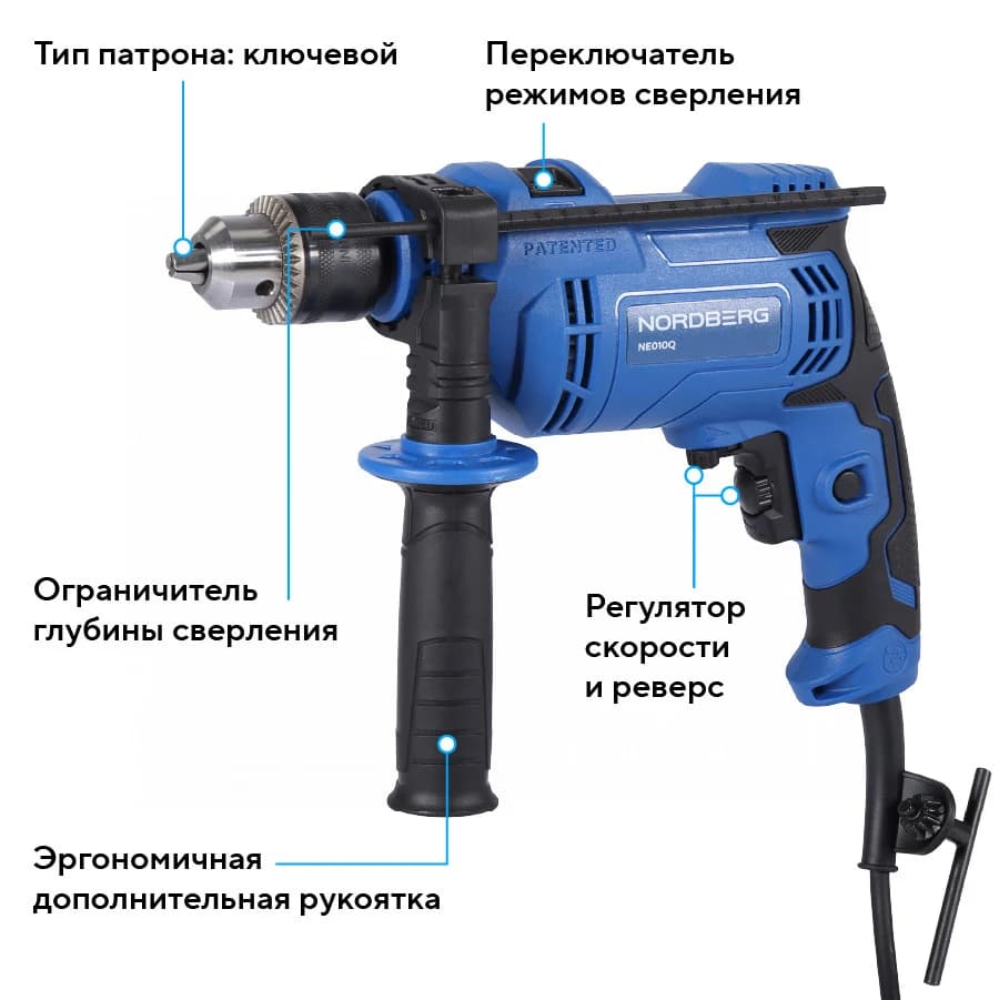 Ударная дрель NE010Q для монтажа оборудования в автосервисе