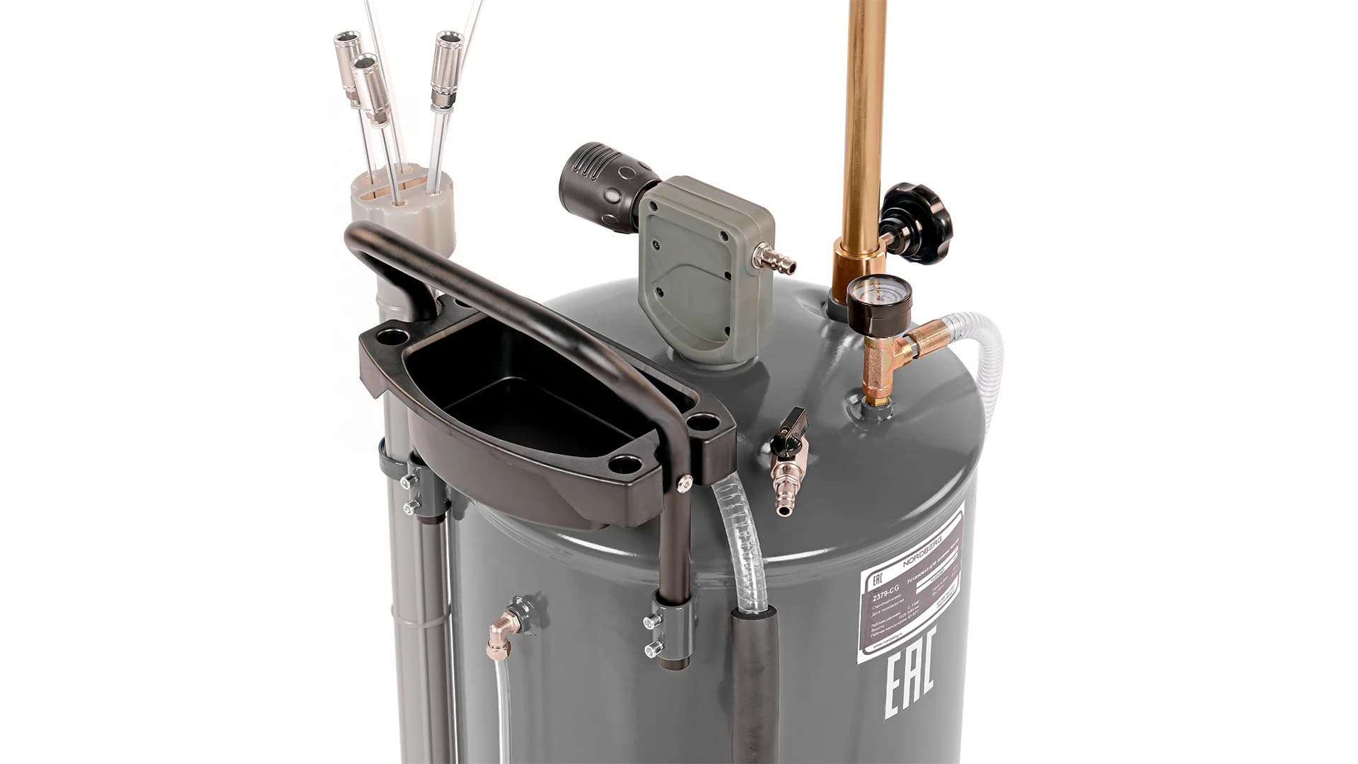 Установка для сбора масла Nordberg 2379-CG — пневматическая, 65 л, воронка 16 л