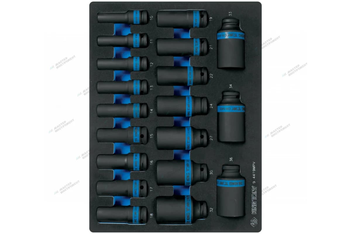 Набор ударных глубоких головок KING TONY 9-4419MPV в ложементе