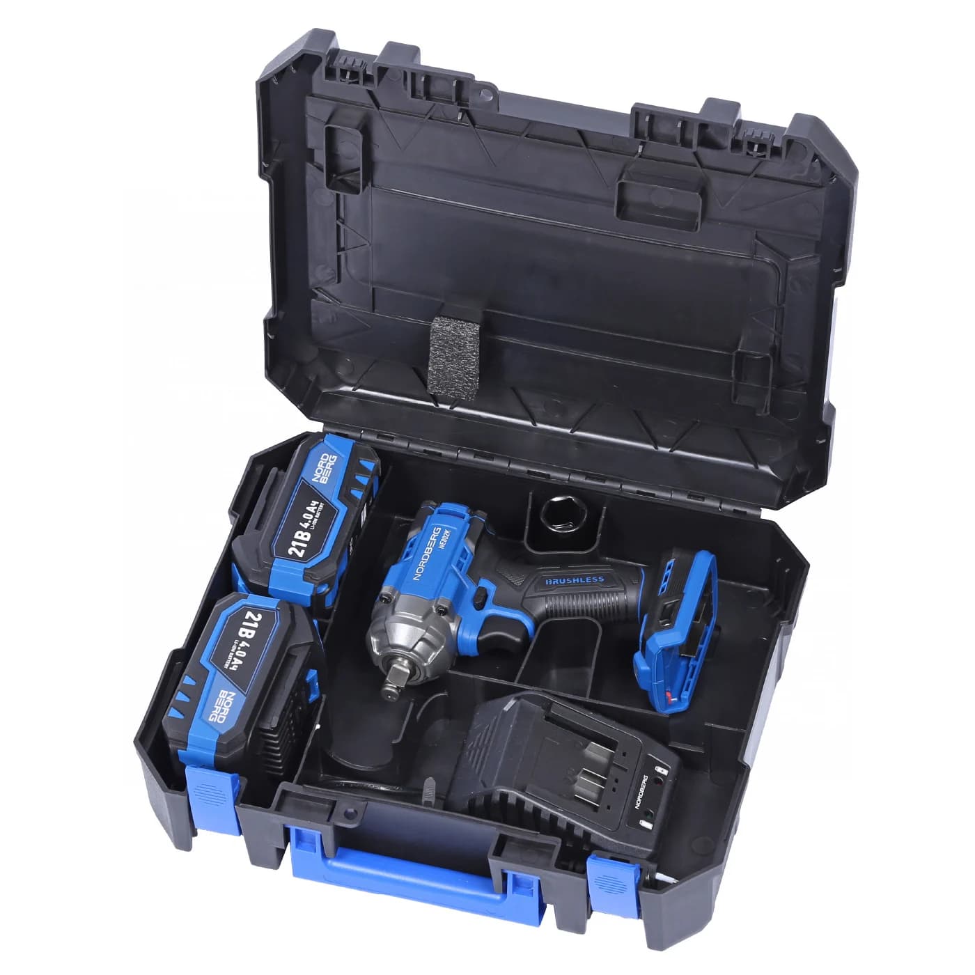 Гайковерт аккумуляторный NORDBERG NE802K — 1/2″, 500 Нм, 21 В