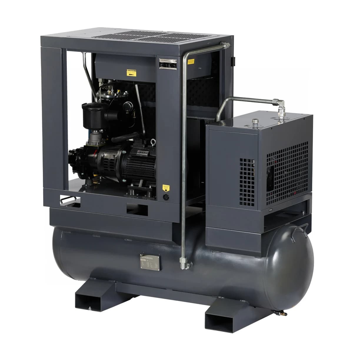 Компрессор винтовой, 11 кВт, 10 бар, 1550 л/мин, ресивер 410 л, с частотным преобразователем, осушитель