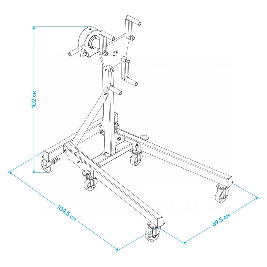 Стенд для ремонта двигателя Nordberg N30091R — складной, 500 кг, редуктор, 360°