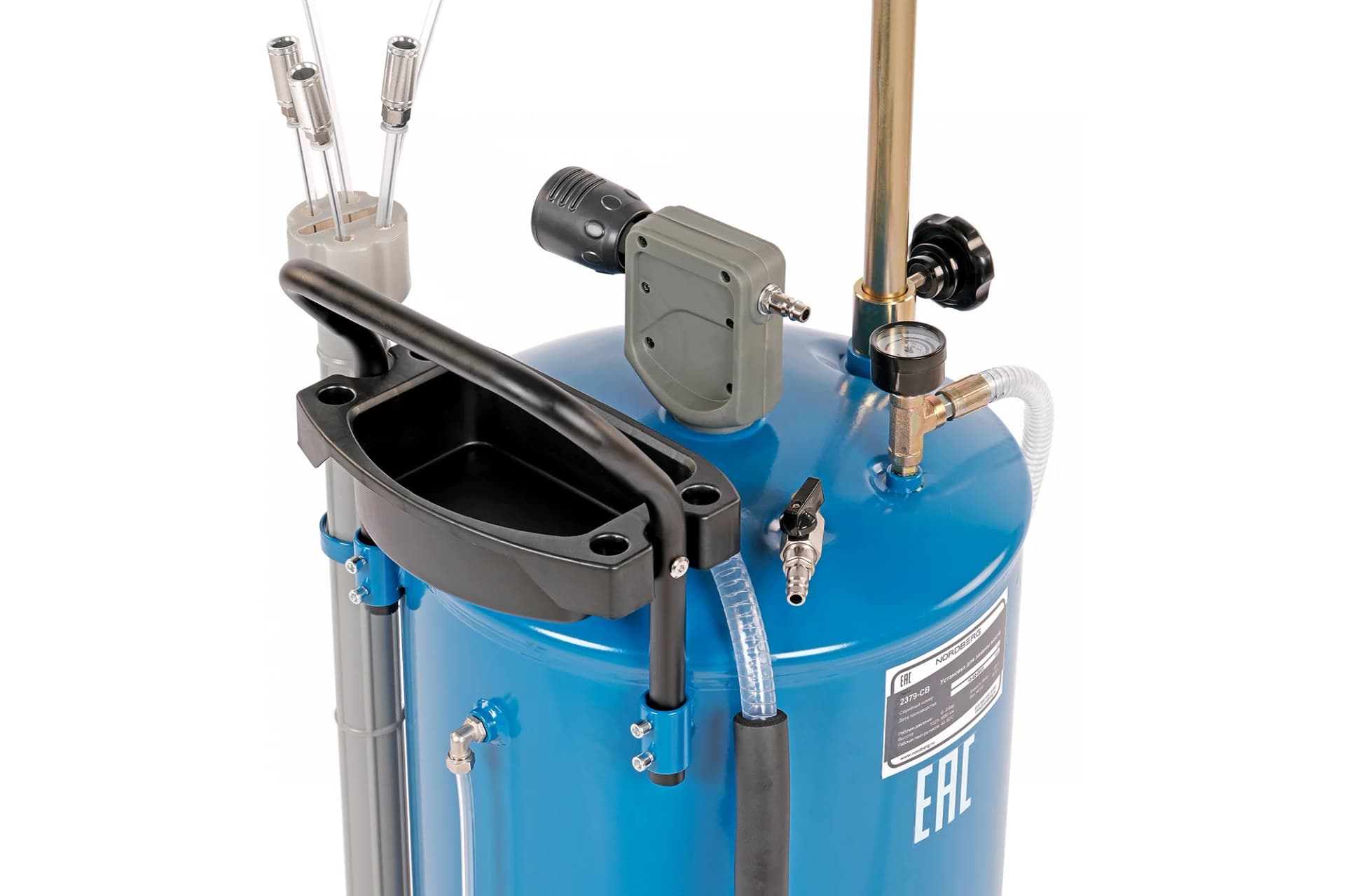 Установка для сбора масла Nordberg 2379-CB — пневматическая, 65 л, синяя