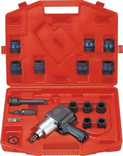 Гайковерт пневматический ударный 3/4, 1085 Нм, с комплектом ударных головок, 18 предметов king tony