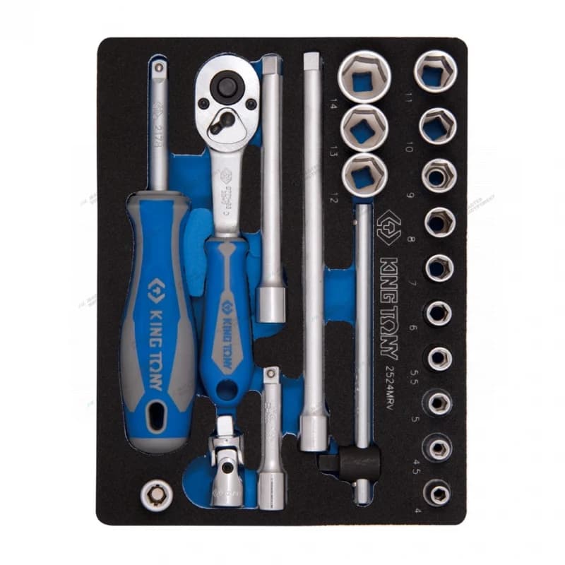 Набор головок 1/4 дюйма глубокие 2524MRV в кейсе