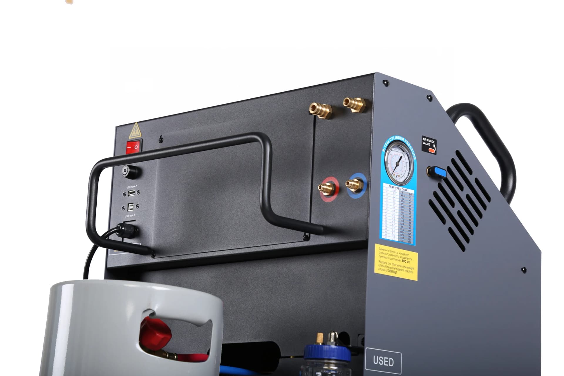 Установка автомат для заправки кондиционеров автобусов с ручным впрыском масла