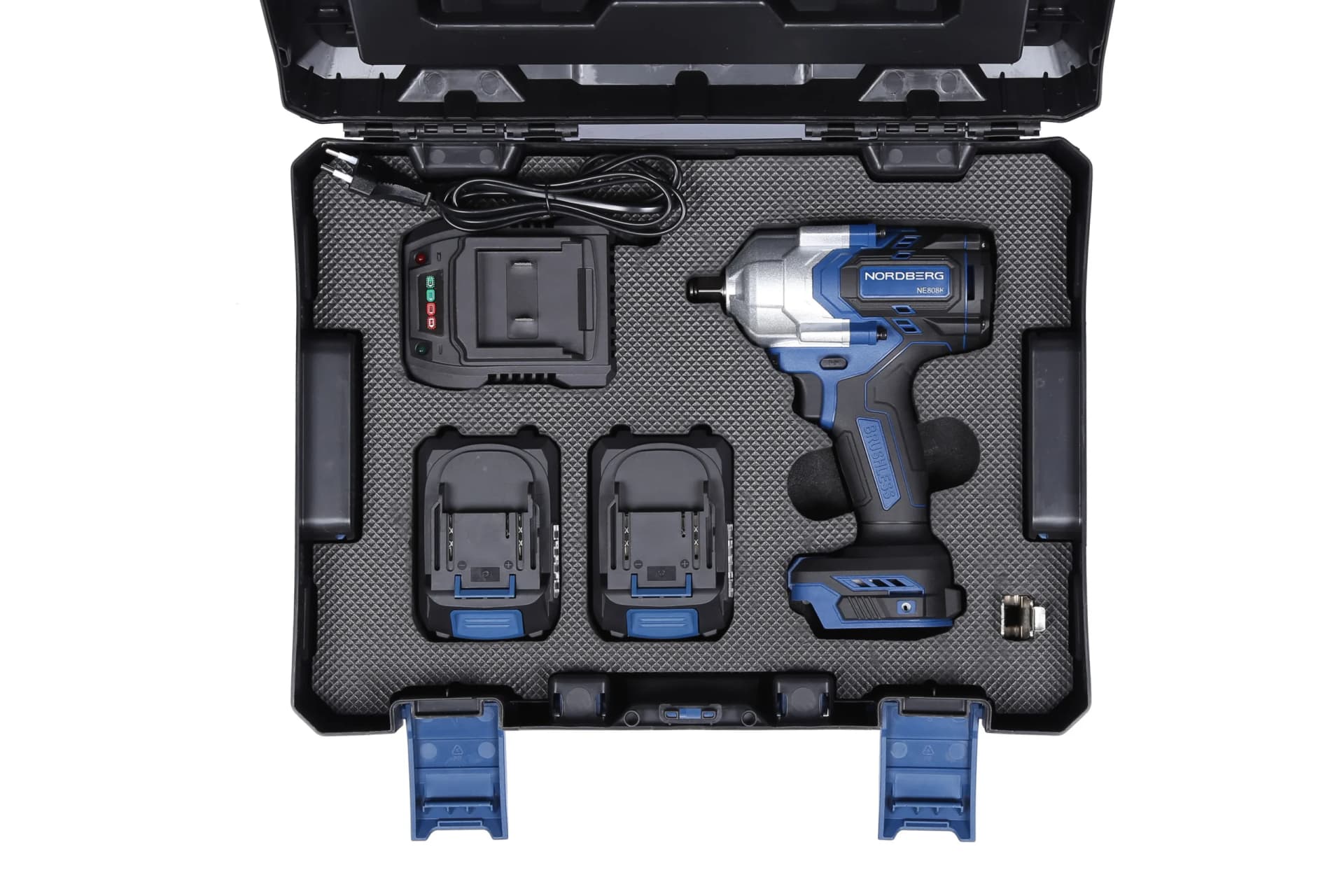 Гайковерт аккумуляторный NORDBERG NE808K — 1/2″, 1000 Нм, 20 В, 2 аккум.