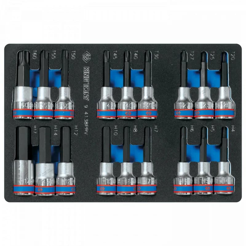 Набор насадок KING TONY 9-4138PRV в ложементе EVA