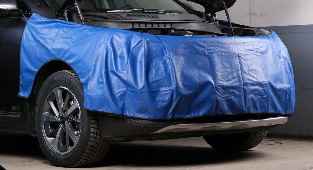 Накидка защитная Крыло-Бампер-Крыло на кроссовер, синяя