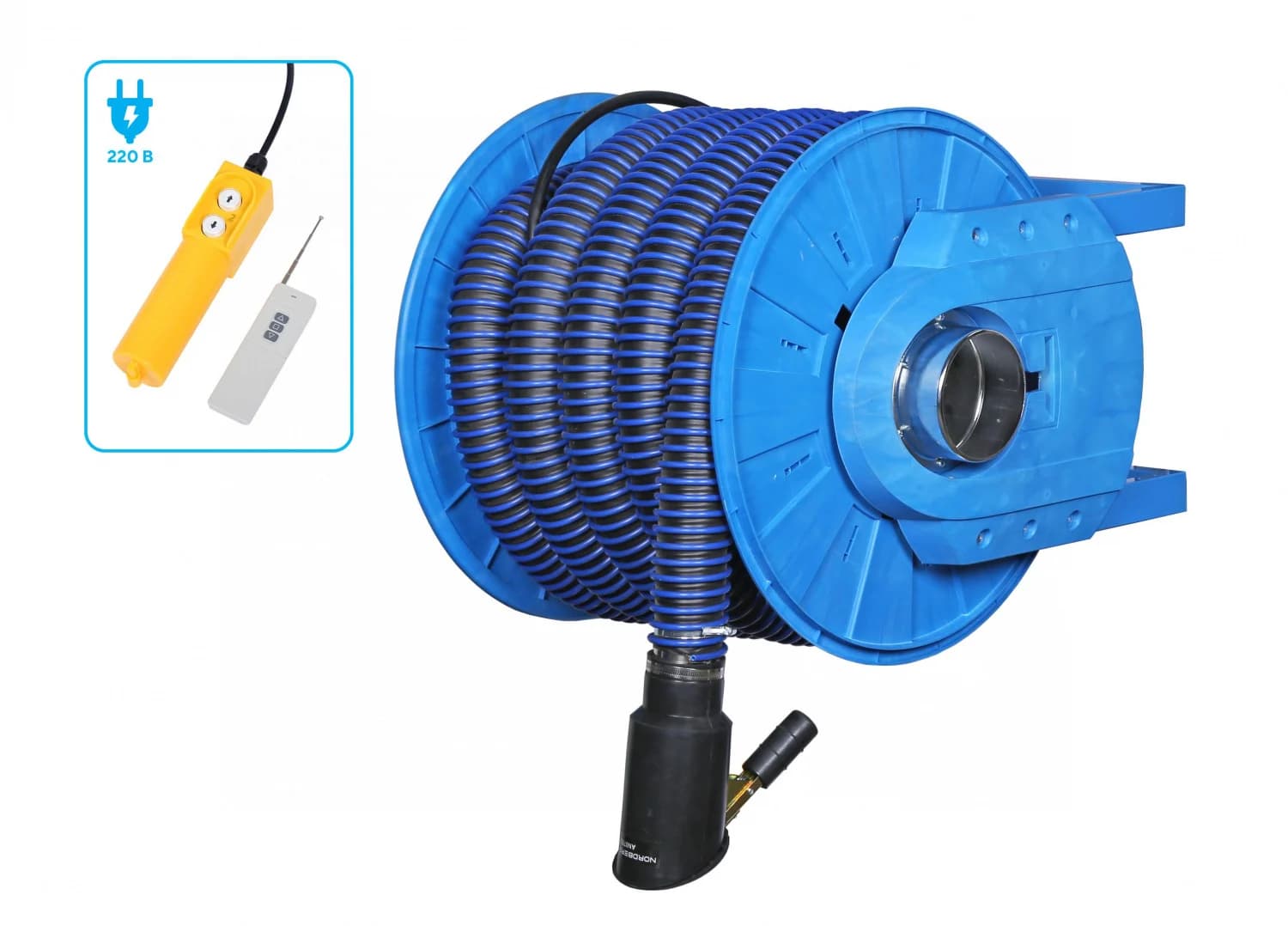 Катушка NORDBERG HRF8075E-KIT — автоматическая для выхлопных газов шланг 8 м Ø75 мм с насадкой