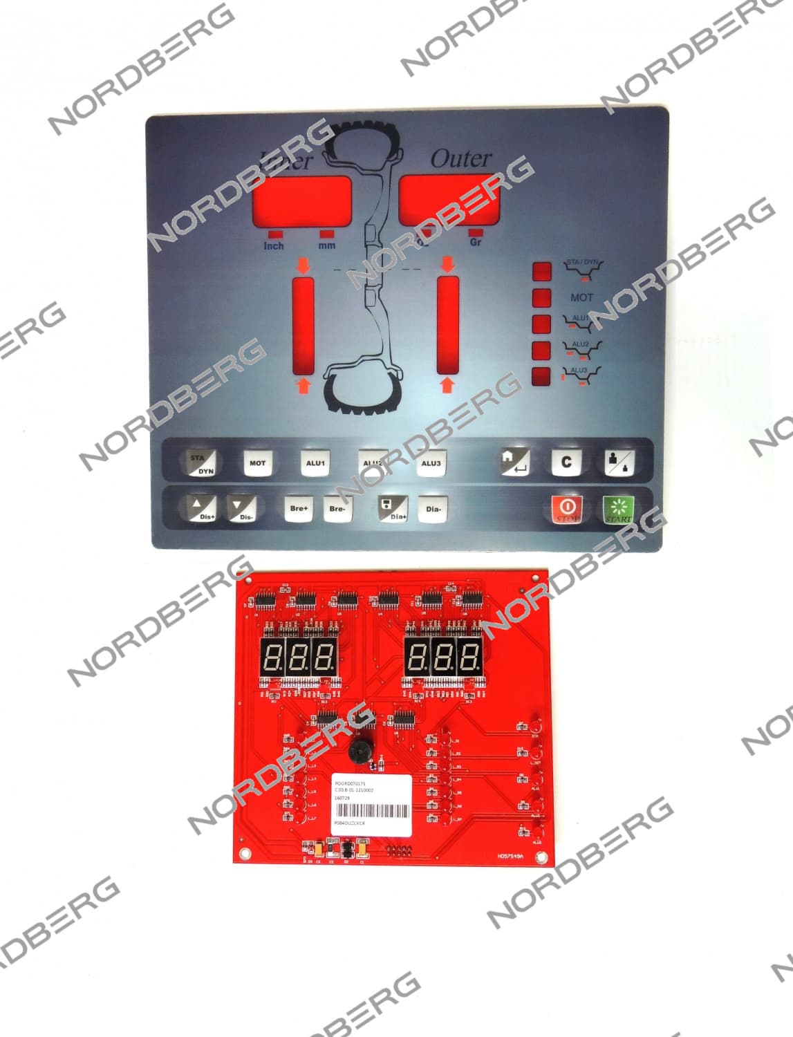 Дисплей с клавиатурой в сборе для балансировочного станка Nordberg 4524C