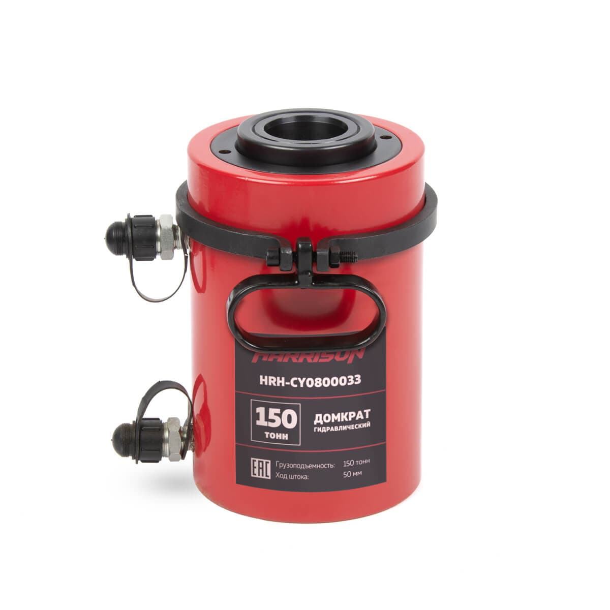 HRH-CY0800033 Гидравлический домкрат с полым штоком, двуполостной 150 тонн, 50 мм