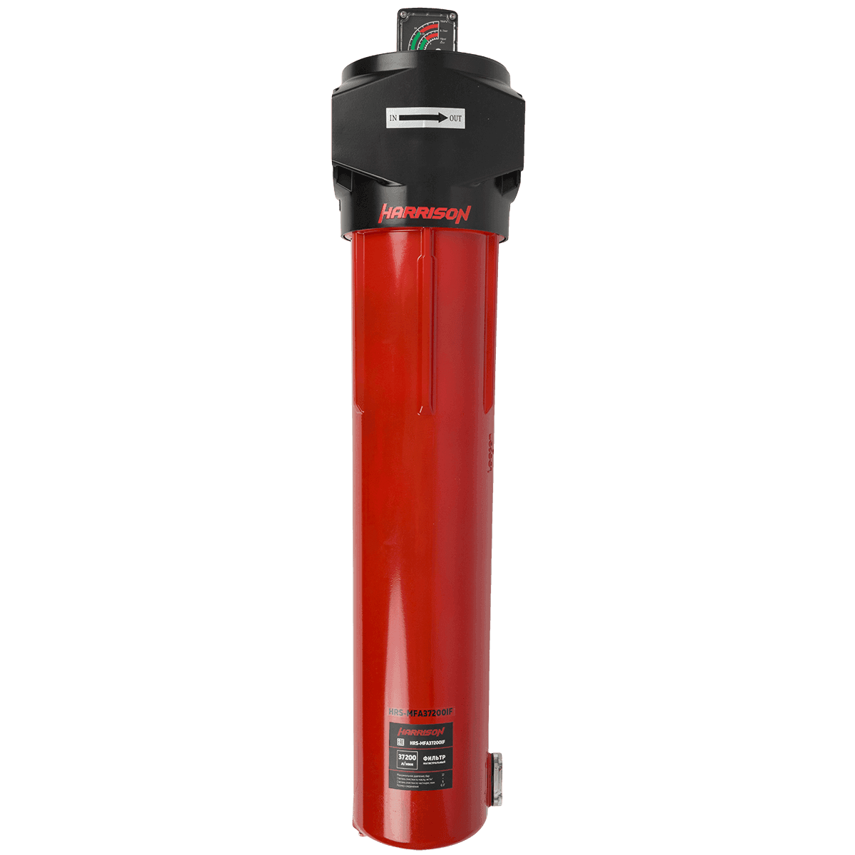HRS-MFD37200IF Фильтр магистральный 0,01 мкм с дифференциальным манометром, 37200 л/мин, 12 бар, G 3″, остаточное содержание масла: 0,001 мг/м3
