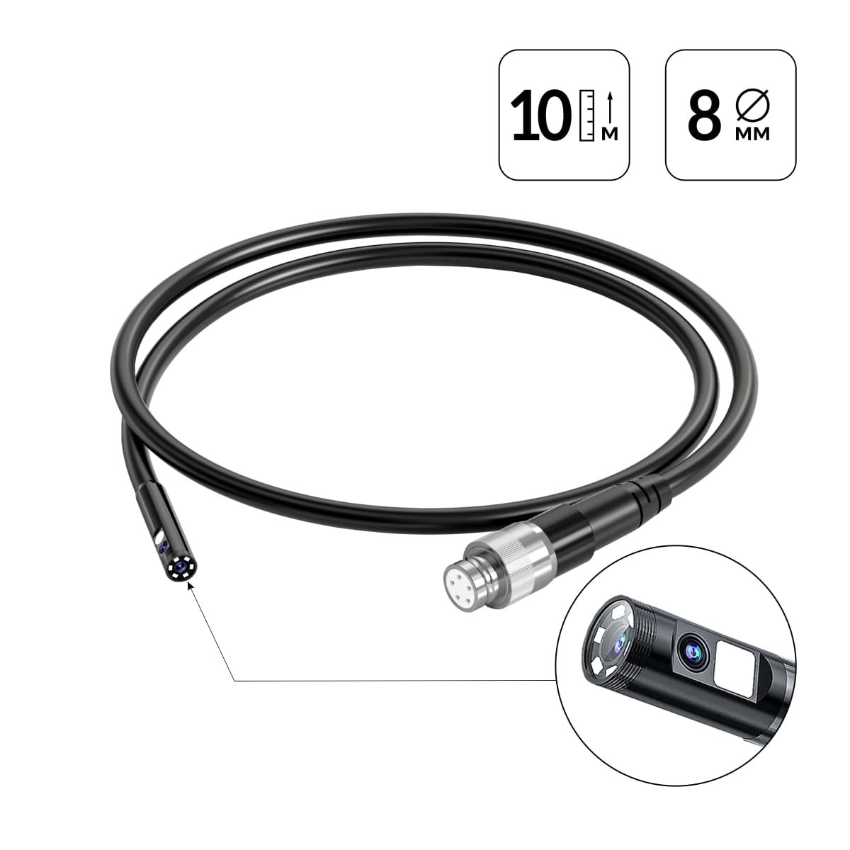 Зонд для видеоэндоскопа iCartool IC-V112A-10, 2 камеры, 10 м, 8 мм iCartool IC-VP112A-10-8-2