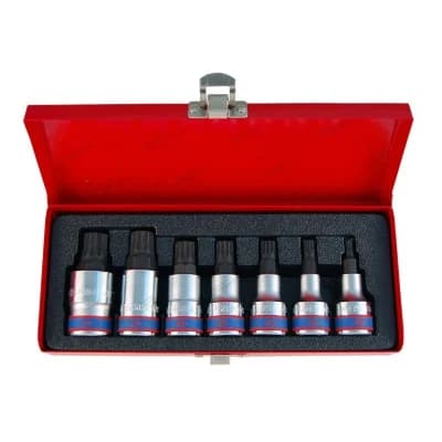 Набор из семи торцевых насадок Spline 1/2 дюйма в кейсе