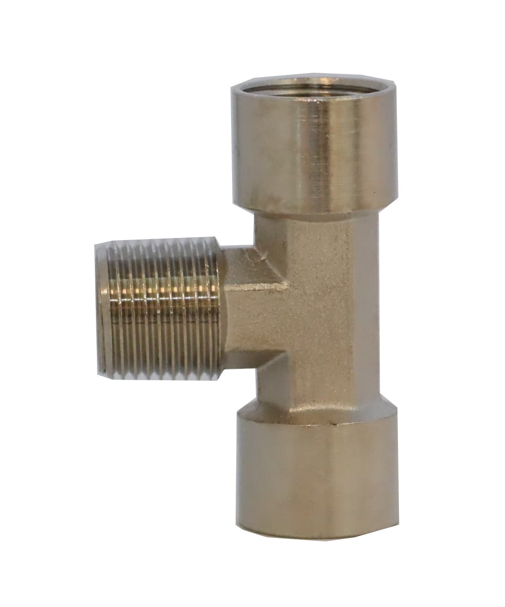 KraftWell KRW-TT12FMF Тройник резьбовой Т-образный F1/2" - M1/2" - F1/2", 1 шт