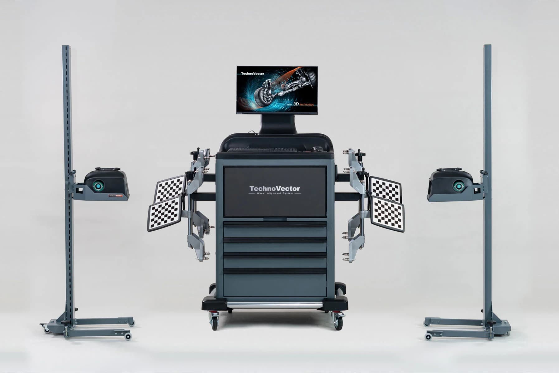 Мобильный стенд сход-развал ТехноВектор P 7202 MC — общий вид поста