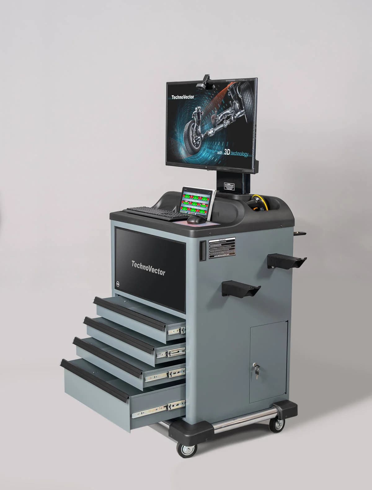 Компьютерная стойка P и монитор стенда развал-схождения