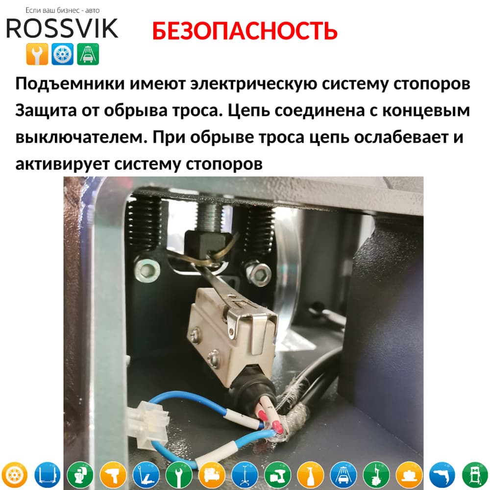 Автоподъемник двухстоечный ROSSVIK PRO V2-5.5L г/п 5.5т, 380В