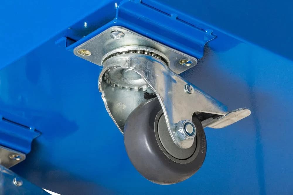 Тележка NORDBERG T1 — 3 открытые полки нагрузка 60 кг/полку стальная синяя 800×385×830 мм