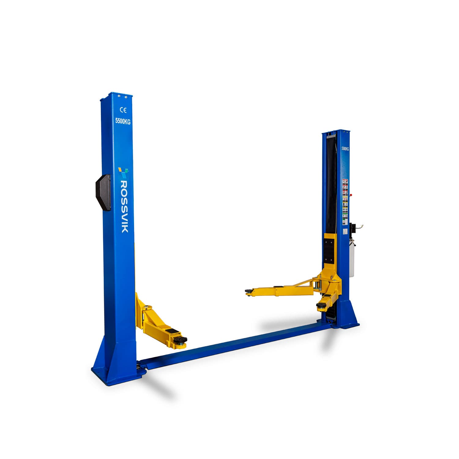 Автоподъемник двухстоечный ROSSVIK V2-5.5 г/п 5,5т, 380В, с нижней синхронизацией. Синий