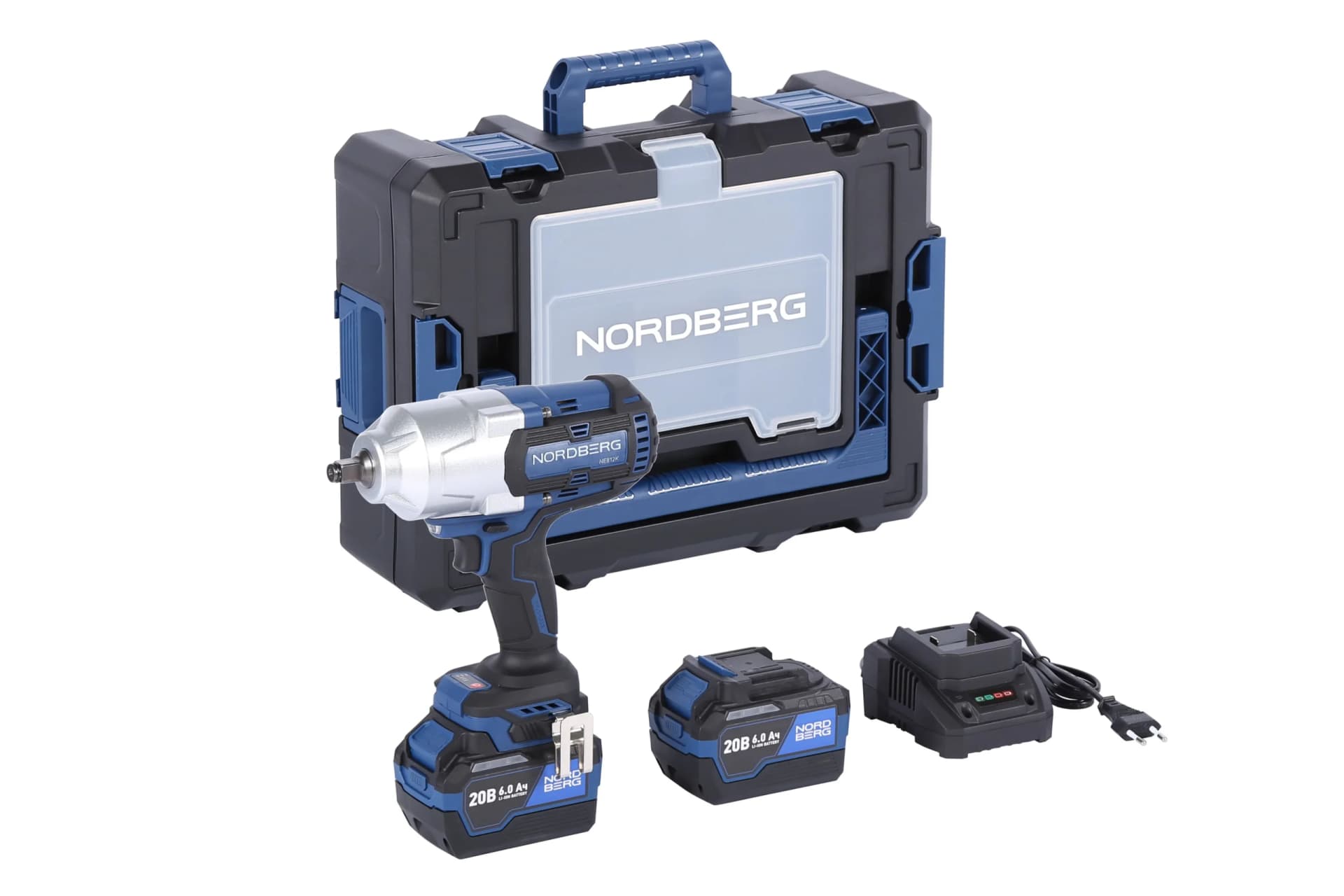 Гайковерт аккумуляторный NORDBERG NE812K — 1/2″, 1700 Нм, 6 Ач