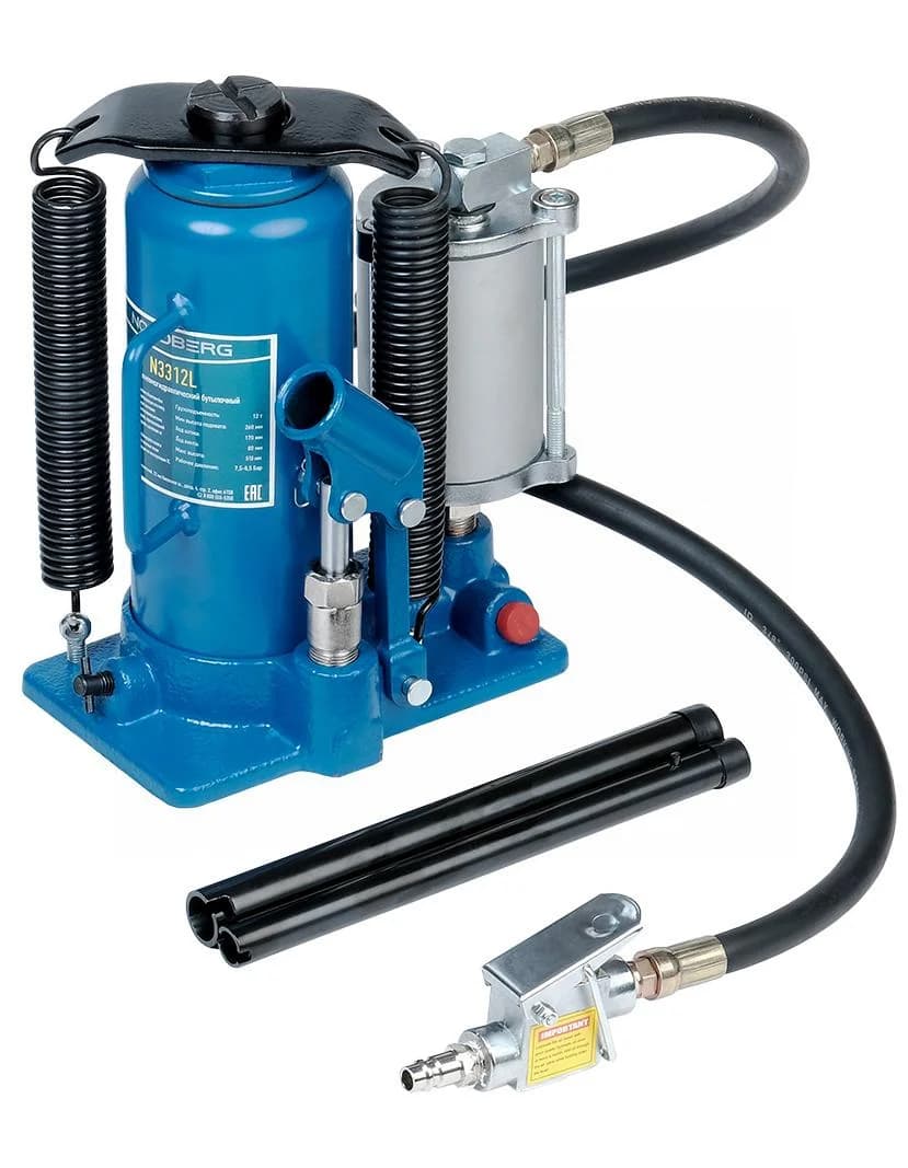 Домкрат бутылочный пневмогидравлический, 12 т